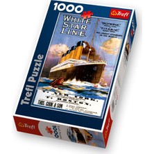 Trefl Puzzle 1000 Parça Titanic (Titanik) Puzzle / Trefl Puzzle White Star Line Titanic Retro Poster 1911