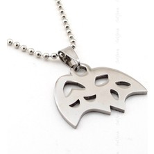 Solfera Persona Maske Gülen Ağlayan Surat Çelik Kolye K716