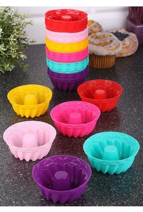Menba Mini Silikon Muffin Ve Cup Kek Kalıbı Borulu - 6 Adet
