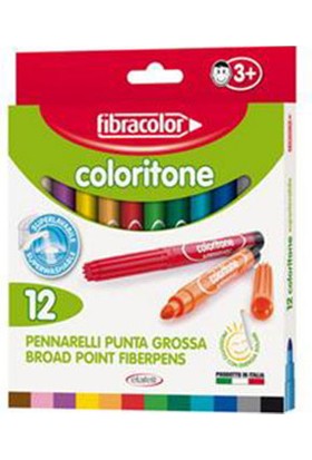 Fibracolor Coloritone 12 Renk Keçeli Kalın Kalem 19540