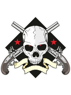 Stickermarket Kurukafa Silahli Sticker