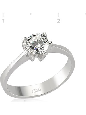 Gumush Zirkon Taslı Gümüş Kadın Yüzük