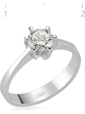 Gumush Zirkon Taşlı Gümüş Kadın Yüzük