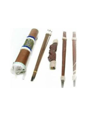 Direkstoktan Ahşap El Oyması Kızılderili Ok Yay Seti Dekor