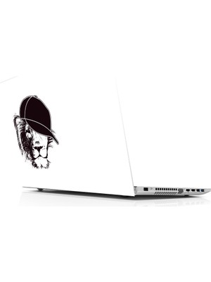 Sticker Master Black Lion With Hat Laptop Sticker Oto Motor Pc Etiket