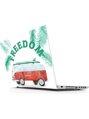 Sticker Master Vintage Caravan Freedom Laptop Sticker Oto Motor Pc Etiket