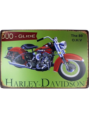 T-Bek Dekoratif Vintage Metal Pano Harley Motor 20X30