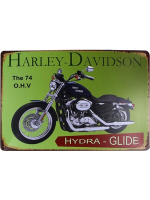 T-Bek Dekoratif Vintage Metal Pano Harley Motor 20X30