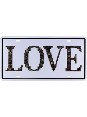 T-Bek Vintage Metal Plaka Love 15X30