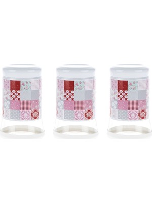 Biev Patchwork 3Lü Kavanoz Seti 1100 ml