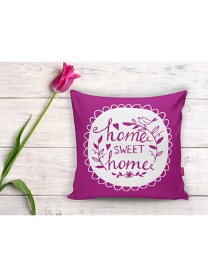 RealHomes Home Sweet Home Dijital Baskılı Dekoratif Yastık Kırlent Kılıfı