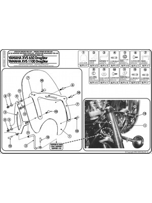 Kappa As102a2 Yamaha Xvs 650-1100 Dragstar Classıc Rüzgar Siperlik Bağlantısı