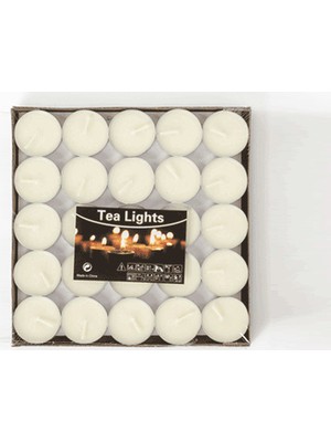 Toptancı Kapında Kokusuz Tealight Mum (50 Adet) - Beyaz