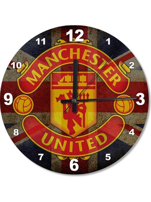 Cakasepetim Manchester United Fc Ahşap Duvar Saati