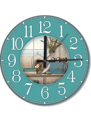 Cakasepetim Pencere Önünde Sandık Dürbün Yumurtalar Ahşap Duvar Saati