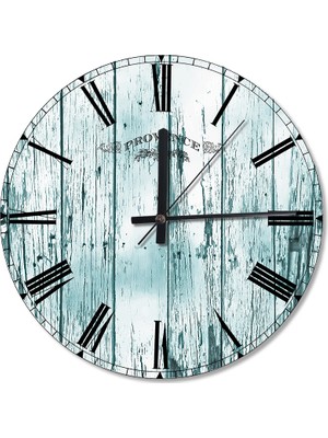 Cakasepetim Boyası Çatlamış Mavi Ahşap Ahşap Duvar Saati