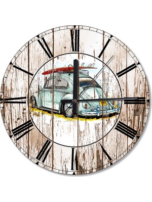 Cakasepetim Tatile Giden Vosvos Ahşap Duvar Saati