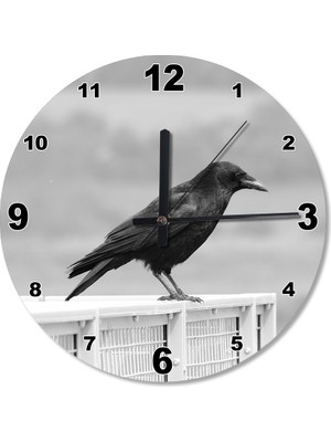 Cakasepetim Kara Karga The Crow Ahşap Duvar Saati