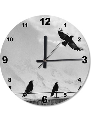 Cakasepetim Kargalar Ahşap Duvar Saati