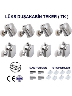 Ayrıntıshop Duşakabin / Cam Kabin Tekerleği Lüks Takım Set 8Li