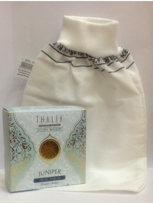 Aktarzane Kelebek Kese Lastikli İnce + Ardıç Sabunu Banyo Hamam Kesesi Spa Seti