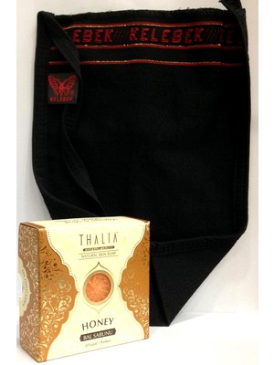 Aktarzane Kelebek Tellak Kese Ucu Kıvrık + Bal Sabunu Banyo Hamam Kesesi Spa Seti