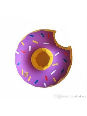 Mikamax Mor Donut Sevimli Bardak Yüzdürücü Flatör Yüzen Bardak Tutucu Danıt Cup Holder Flatör