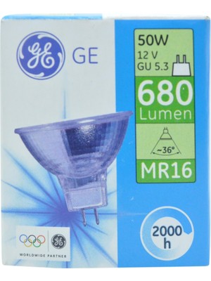 Ge  50W 12V İğne Bacak Halojen Şeffaf Spot Ampul Gu5.3 Duylu (Sarı Işık)