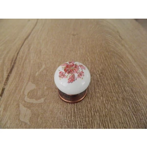 Clv Porselen Kulp Düğme Kırmızı Çiçek