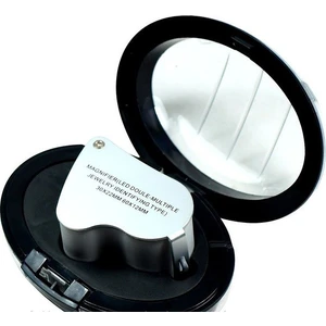 Kuyumculara Özel Kutulu Çıft Lenslı Işıklı Lup-30X22 No:9889