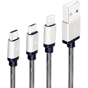Type C ,Micro Usb,8 Pin Lightning Çoklu Usb Şarj Kablosu