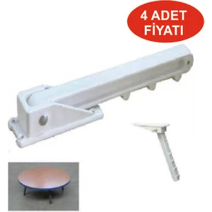Sofra Ayağı 4 Lü Set Plastik Katlanır Beyaz