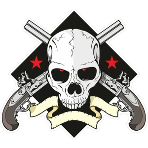 Stickermarket Kurukafa Silahli Sticker