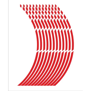 Stickermarket Kırmızı Fosforlu Jant Şeridi Kesikli