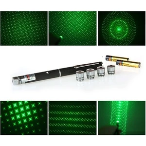 Yeşil Lazer Pointer 500 mW 15 Km Etkili (5 Başlıklı)