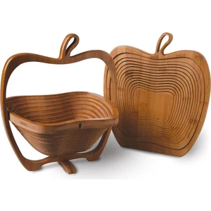 Folding Fruit Katlanabilir Ahşap Meyve Sepeti Elma / Folding Fruit  Bowl Apple Basket İn Bamboo