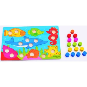 Eğitici Ahşap Montessori Oyuncak Okyanus Puzzle Yapboz