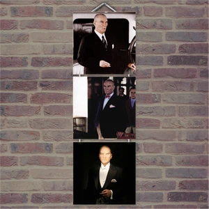 Ahşap Tablo Atatürk Baskılı 14X14 Cm 3 Parça