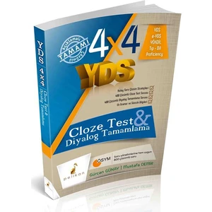 Pelikan Yayınları 4X4 YDS  Seti 3. Kitap Cloze Test, Diyalog Tamamlama