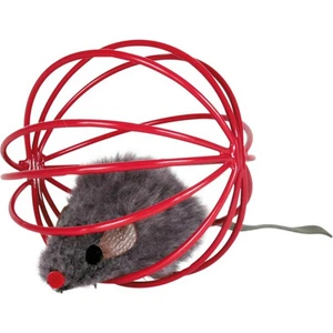 kedi oyuncağı, top içinde peluş fare 6cm