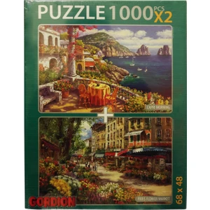 Gordion Games Paris Flower Market - Capri Morning 2 x 1000 Puzzle