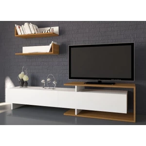 Mobilya Zoe Tv Ünitesi Teak-Beyaz