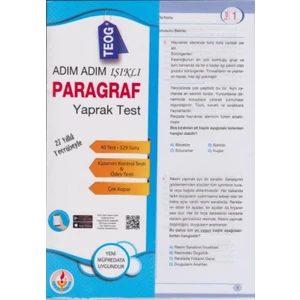 Adım Adım Işıklı Teog Paragraf Yaprak Test