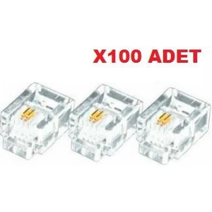 4839 Rj11 Jack Telefon Kablo Ucu Konnektörü 100 Adet
