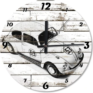 Beyaz Vosvos Herbie Ahşap Duvar Saati