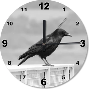 Kara Karga The Crow Ahşap Duvar Saati