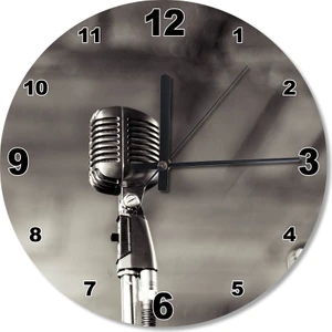 Mikrofon Ahşap Duvar Saati