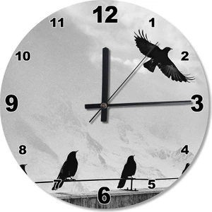 Kargalar Ahşap Duvar Saati