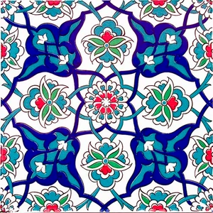 Armada Çini 20x20 Cm Ac 27 Kütahya Çini Rumi Desenli İznik Çini Karo