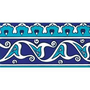 Armada Çini 10x20 Cm KS 19 İznik Rumi Desenli Seramik Çini Bordür